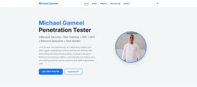 موقع شخصي احترافي مع تصميم حديث وأمان أساسي