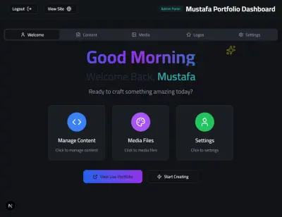 بورتفوليو احترافي متكامل مع لوحة تحكم (Full-Stack Portfolio System)