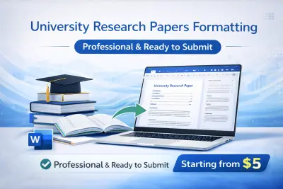 تنسيق أبحاث جامعية وتجهيزها للتسليم باحتراف