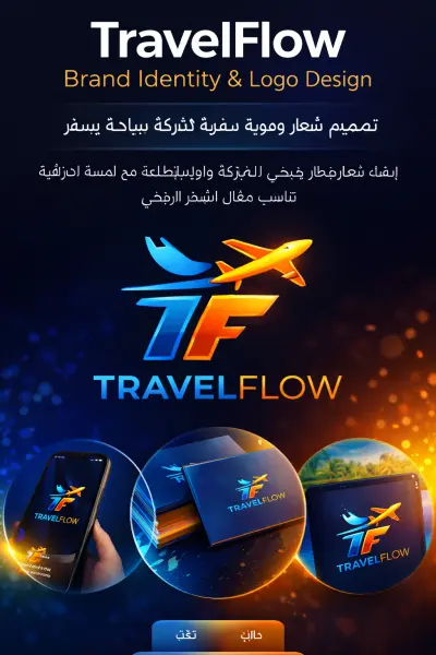 تصميم شعار وهوية بصرية لشركة سياحة وسفر