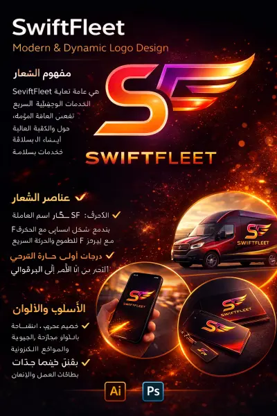 تصميم شعار احترافي لشركات النقل والتوصيل – SwiftFleet