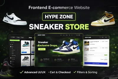 طوير متجر إلكتروني احترافي للأحذية باستخدام React مع لوحة تحكم وإدارة منتجات
