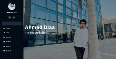 موقع بورتفوليو احترافي لمونتير فيديو مع عرض أعمال وأنيميشن متقدمة