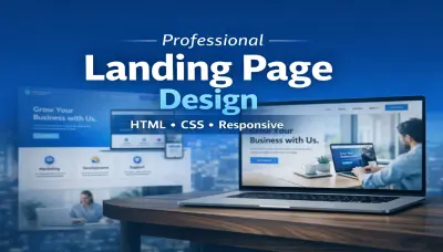 تصميم صفحة هبوط احترافية ومتجاوبة باستخدام HTML و CSS