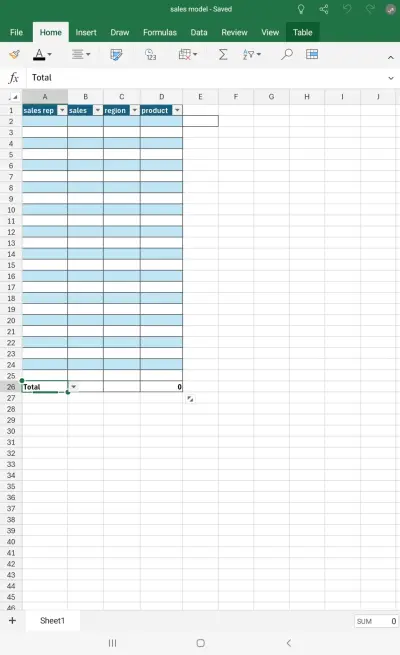 نموذج شيت اكسيل