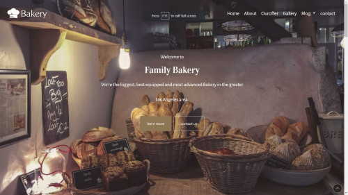 Advertisement site for a bakery