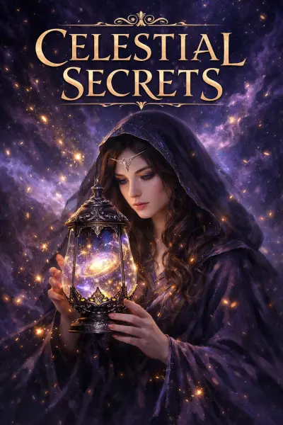 تصميم الهوية البصرية لراوية "أسرار المجرة" - فنون الدمج والقصص الرقمي Celestial Secrets - Fantasy Book Branding & Digital Storytelling Art