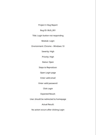Design and write accurate test cases for the login system