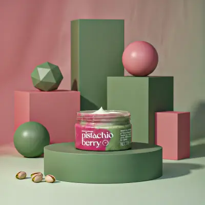 AI Visual for Pistachio Berry Scrub – Luxury Skincare