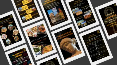 تصميم منشورات سوشيال ميديا سياحية جذابة للترويج لمصر