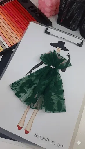 رسم رقمى لفستان ازياء