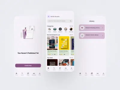 تصميم تجربة وواجهات تطبيق (READORA) للقراءة الرقمية والكتب الصوتية
