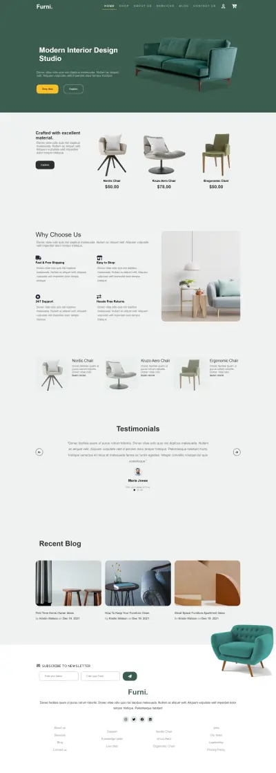 تصميم وتطوير موقع متعدد الصفحات متجاوب باستخدام HTML, CSS, و JavaScript