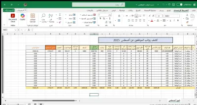 كشف رواتب الموظفين باستخدام مايكروسوفت اكسيل