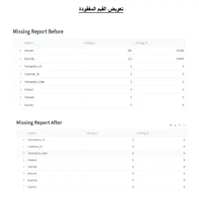 صورة العمل تنظيف بيانات