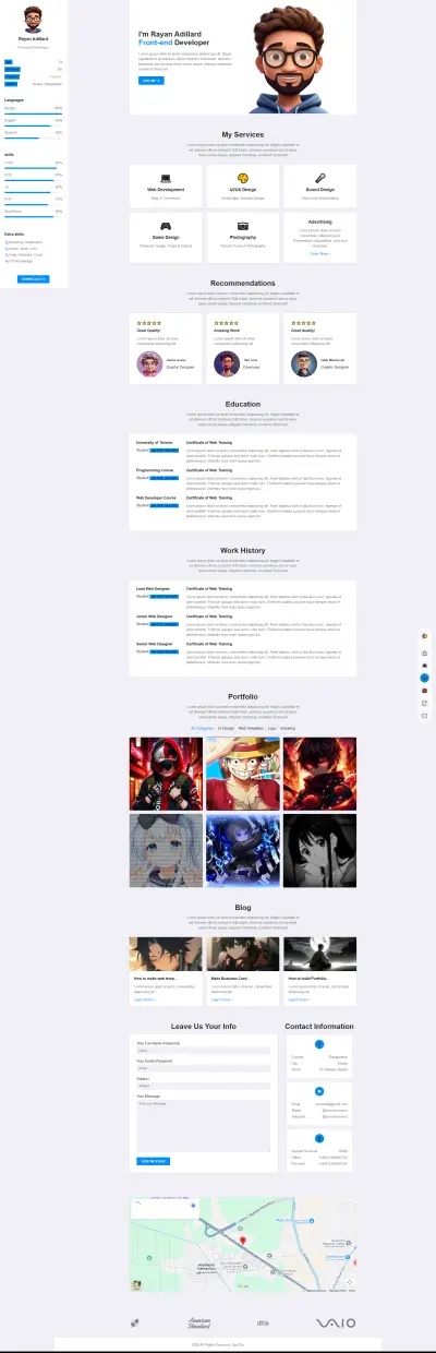 تصميم وتكويد صفحة ويب تعريفية (Portfolio/Landing Page)