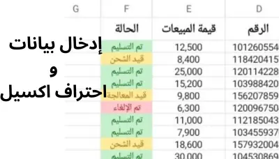 نموذج إدخال وتنسيق بيانات منتجات متجر إلكتروني