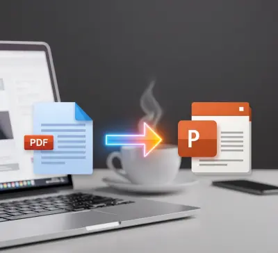 تحويل وتنسيق المستندات الرقمية من صيغة PDF إلى عروض تقديمية PPTX.