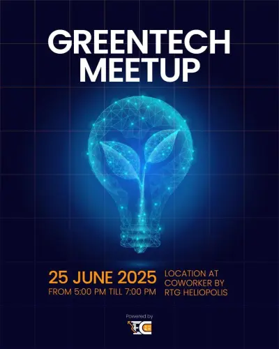 كتابة محتوى تسويقي لبوست فيسبوك للترويج لفعالية GreenTech Meetup عن الاستدامة