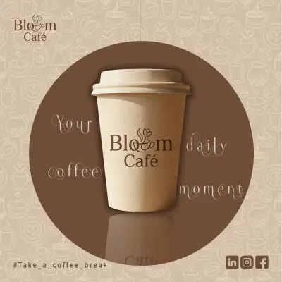 تصميم بوست سوشيال ميديا لبراند قهوة بطابع هادئ وعصري