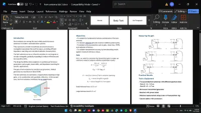 تقرير عن horn antenna باستخدام Microsoft word