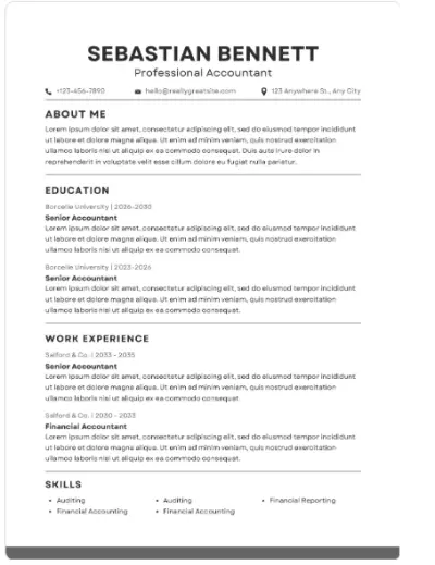 سيره ذاتيه احترافيه و متوافقة مع نظام ATS