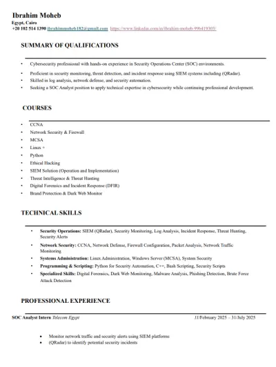 عمل محتوي cv احترافي