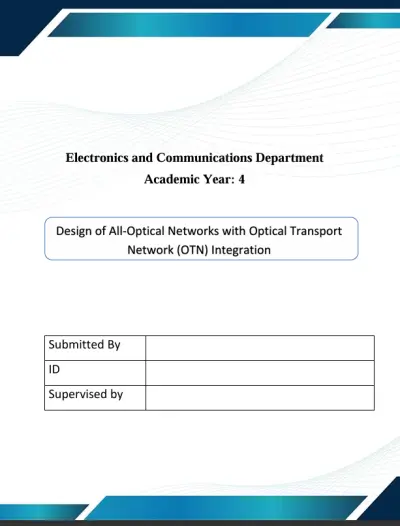 تصميم وتطوير معمارية الشبكات المترو البصرية بالكامل (MOON) باستخدام تقنية التبديل الضوئي الهجين.