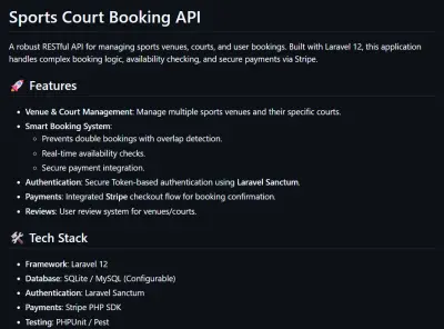 برمجة API متكامل لنظام حجز ملاعب رياضية مع دمج الدفع الإلكتروني
