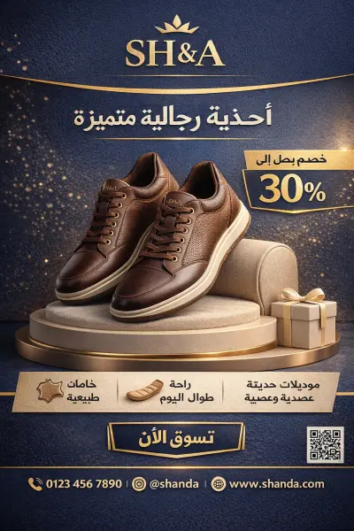 تصميم بوستر اعلاني لبراند احذية