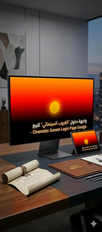 تصميم واجهة مستخدم (UI) تفاعلية بنظام الغروب المتدرج.