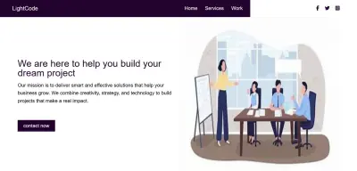 واجهة أمامية لموقع حلول تقنية متكامل