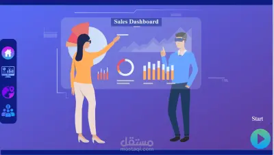 صورة العمل تصميم داشبورد تفاعلي لتحليل المبيعات والعملاء باستخدام Power BI