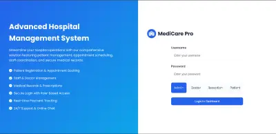MediCare Pro – نظام متطور لإدارة المستشفيات