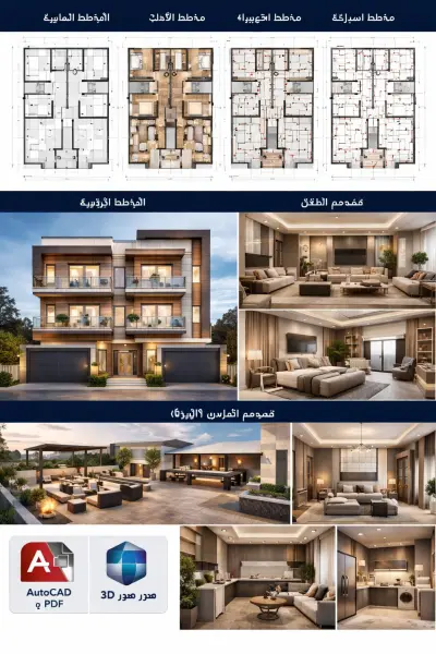 "تصميم معماري وديكور متكامل للشقق والروف بأعلى معايير الاستغلال المكاني"