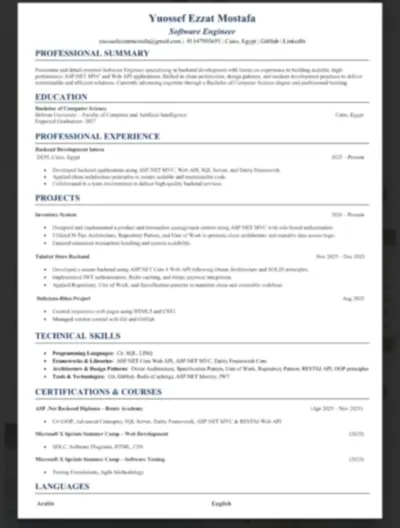 عمل CV متوافق مع معايير ال ATS