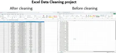 تنظيف وتنظيم العمل في excel