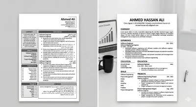 تصميم سيرة ذاتية احترافية ومنظمة متوافقة مع انظمة ATS