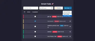 موقع إدارة المهام اليومية (To-Do List) بواجهة بسيطة