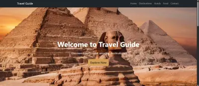 موقع دليل سياحي (Travel Guide Website) – تصميم واجهة أمامية متجاوبة