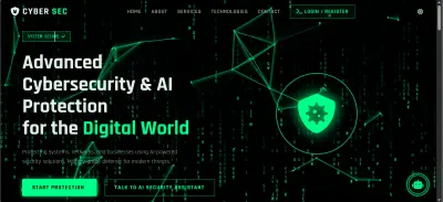 Interactive Cybersecurity Landing Page with AI System