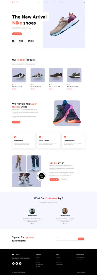 Nike Store - Landing Page