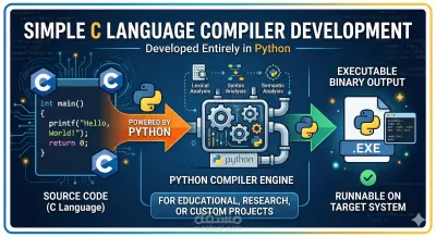 عمل كومبايلر بسيط للغة السي