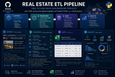صورة العمل استخراج وتنظيف بيانات العقارات من Property Finder Egypt وتصديرها Excel احترافي