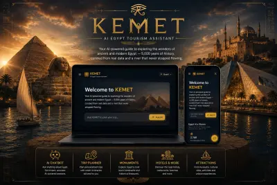 صورة العمل KEMET — منصة سياحية ذكية مدعومة بالذكاء الاصطناعي (Data Pipeline)