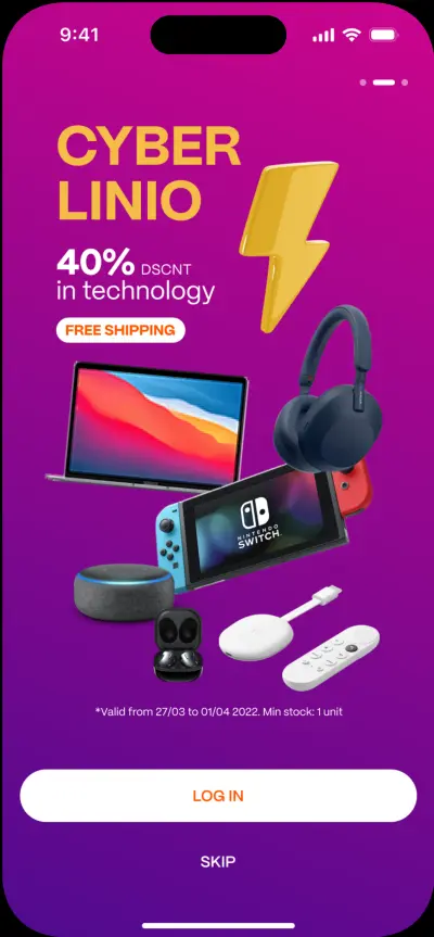 تطبيق متجر الكتروني