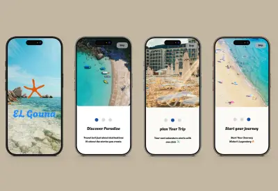 تصميم شاشات Onboarding & Splash Screen لتطبيق سياحي