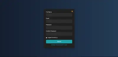 Register Form with Dark Mode