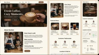 تصميم صفحات هبوط متجاوبة و حديثة لكافيه