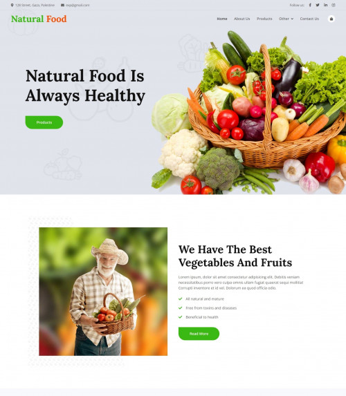 Natural Food Website Template